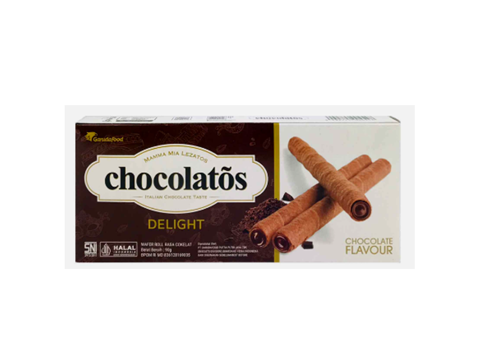 CHOCOLATOS WAFER ROLL CHOCOLATE 90 GR