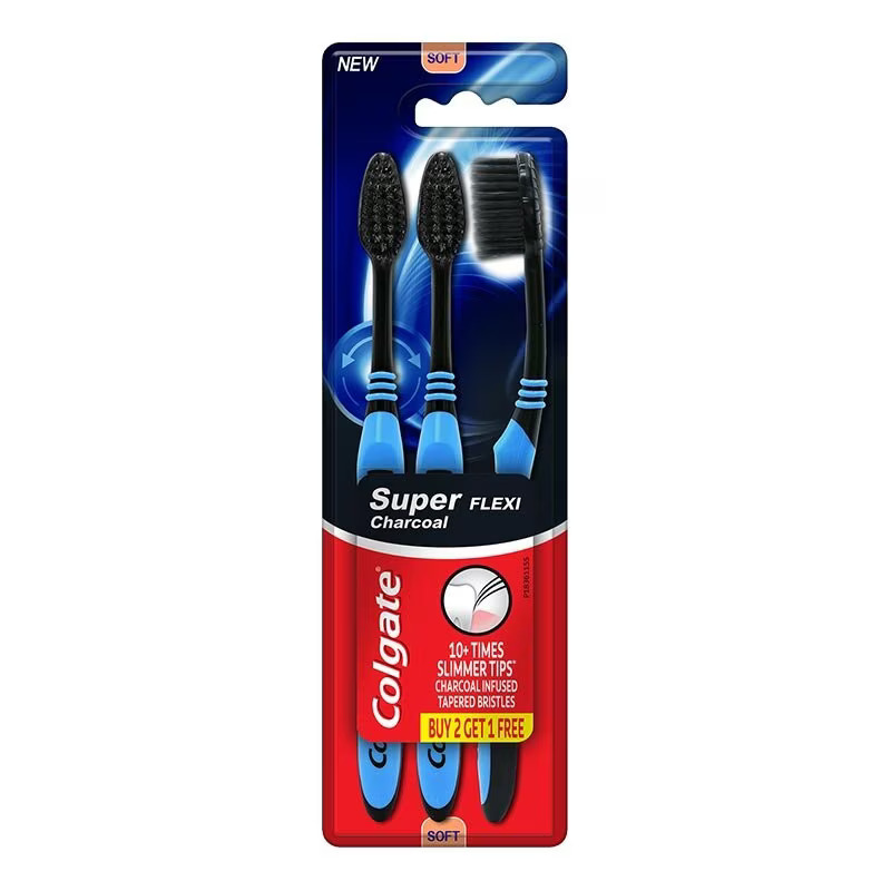 COLGATE THOOTBRUSH FLEXI CHARCOAL 3'S