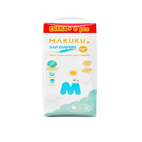 MAKUKU DIAPERS COMP FIT PANTS M 60+6