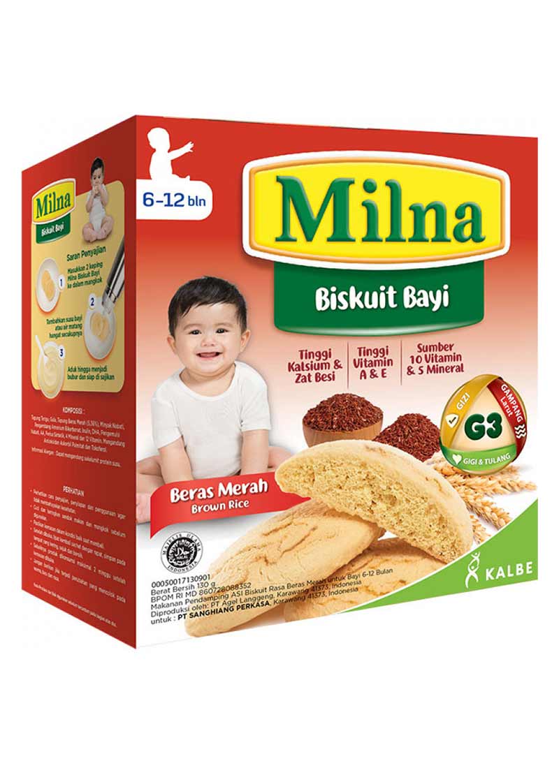 MILNA BISCUIT BAYI 6+ BERAS MERAH 110 GR