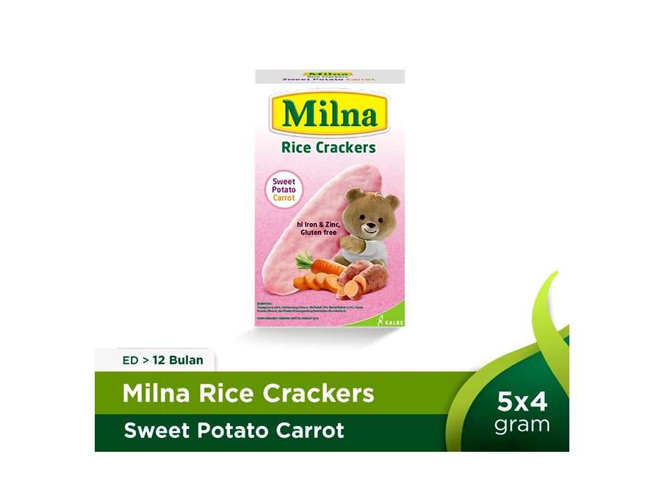 MILNA RICE CRACKERS SWEET POTATO CARROT 5'SX4GR