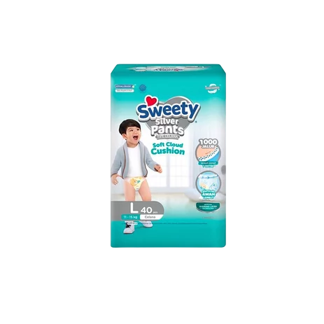 SWEETY SILVER PANTS L 40'S