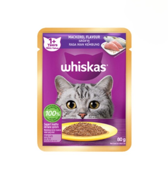 WHISKAS POUCH MACKEREL 80 GR